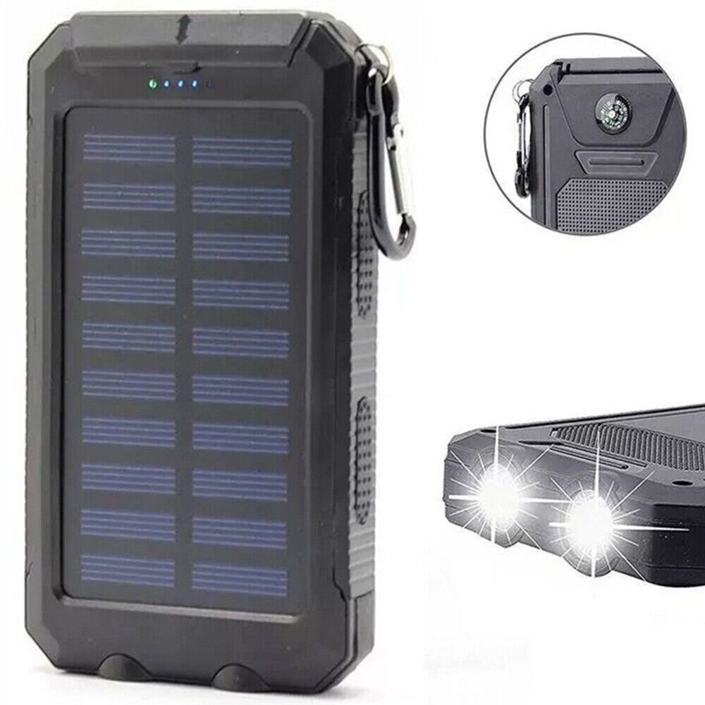 10000mAh USB Portable Charger Solar Power Bank For Cell Phone