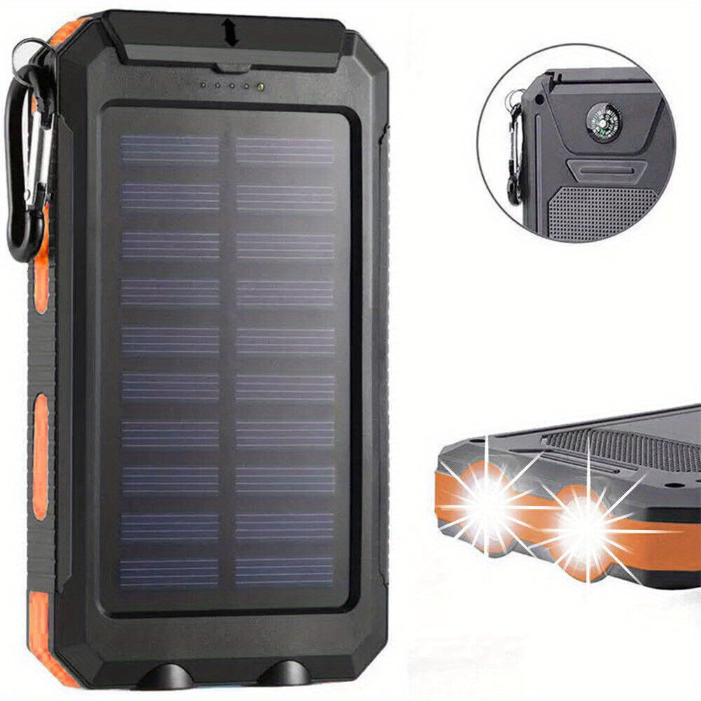 10000mAh USB Portable Charger Solar Power Bank For Cell Phone