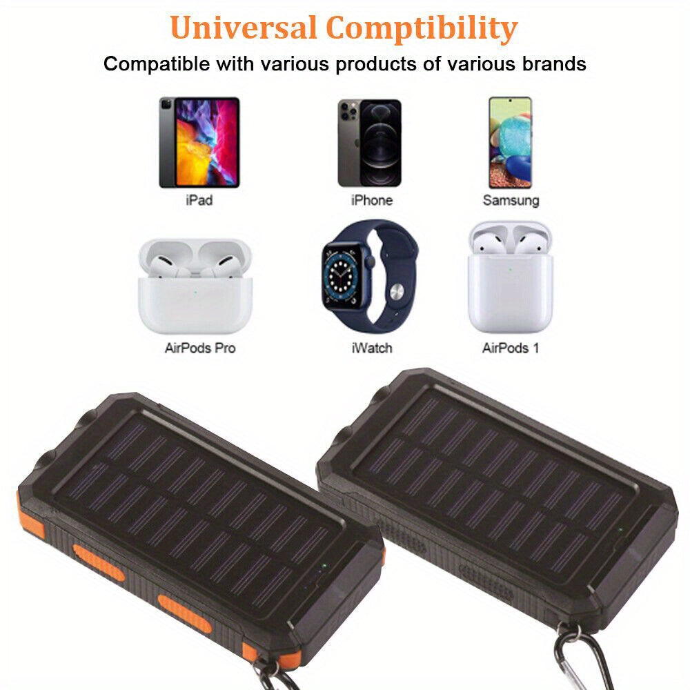 10000mAh USB Portable Charger Solar Power Bank For Cell Phone