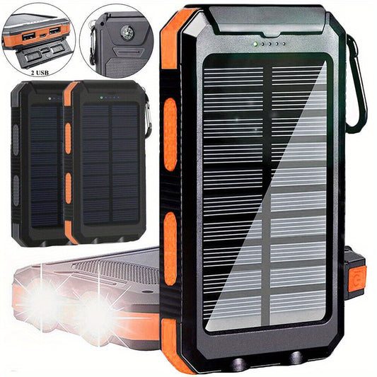 10000mAh USB Portable Charger Solar Power Bank For Cell Phone