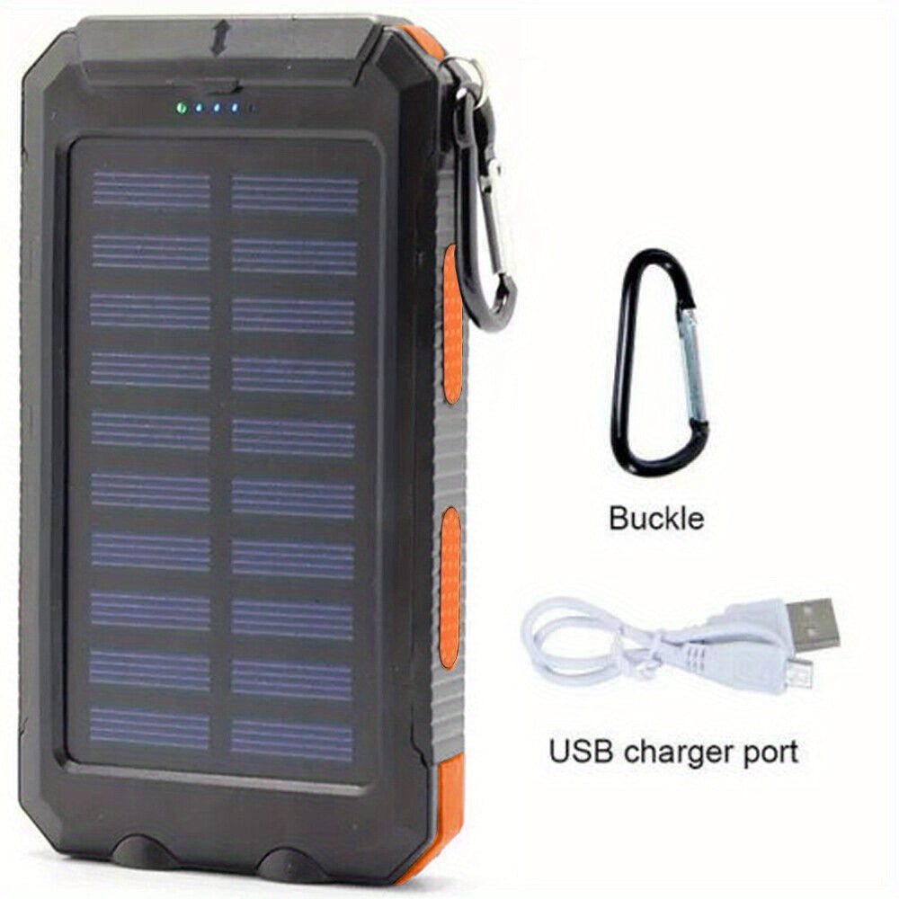 10000mAh USB Portable Charger Solar Power Bank For Cell Phone