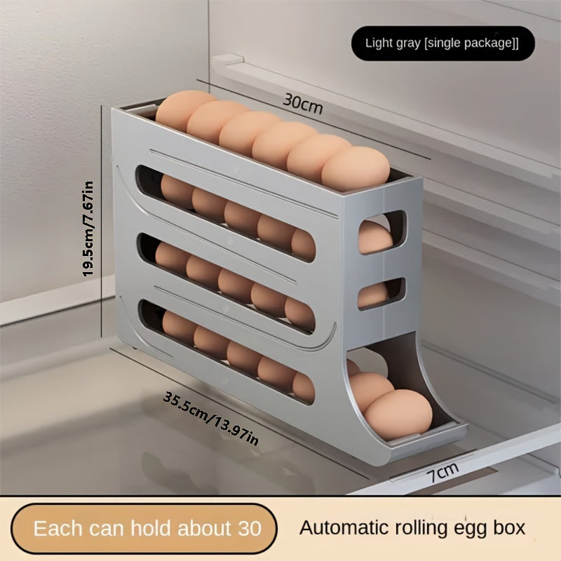 ABS Material Egg Organizer,Automatic Egg Roller Egg Rack Organizer for Refrigerator