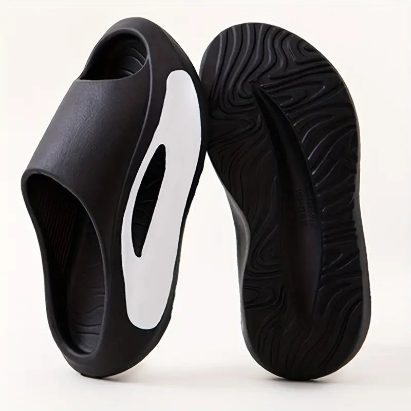 Men's Fashion Slides Open Toe Shoes Casual Non Slip Slippers For Indoor Outdoor Beach Shower