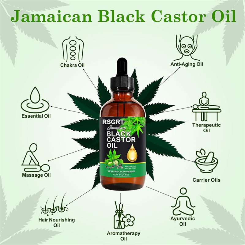 Hypoallergenic Jamaican Black Castor Oil Hair Growth Hydrating Hair & Skin Care Unisex Unscented