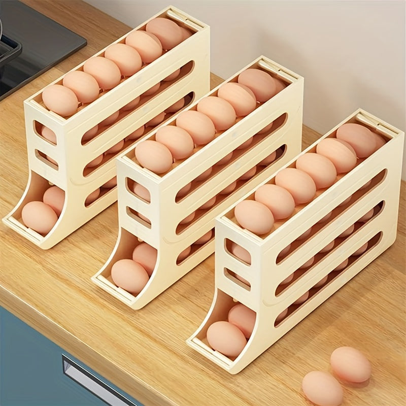 ABS Material Egg Organizer,Automatic Egg Roller Egg Rack Organizer for Refrigerator