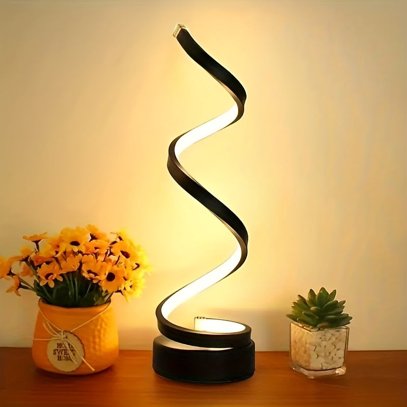 Spiral Table Lamp Bedside Lamp 12W 3 Color Desk Light Home Decor