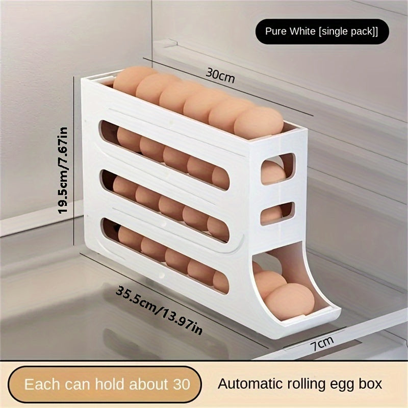 ABS Material Egg Organizer,Automatic Egg Roller Egg Rack Organizer for Refrigerator