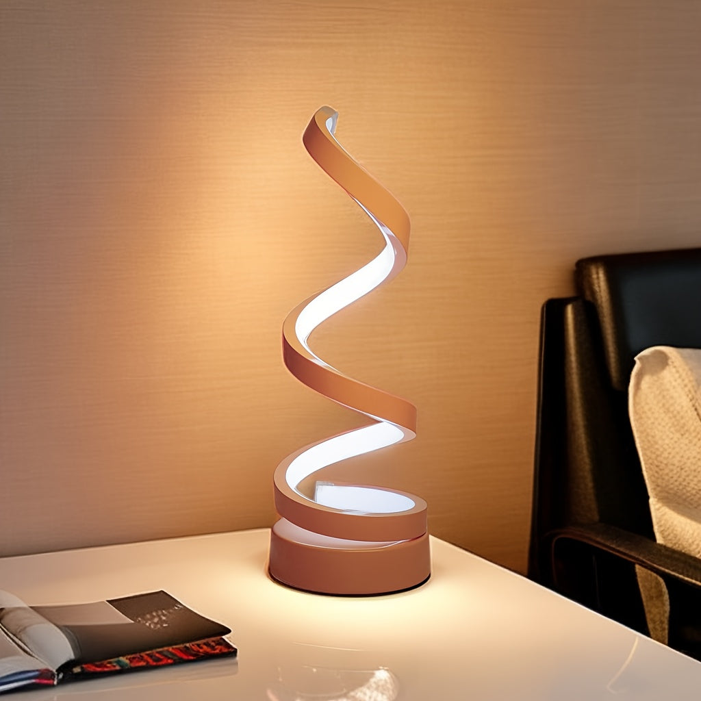 Spiral Table Lamp Bedside Lamp 12W 3 Color Desk Light Home Decor