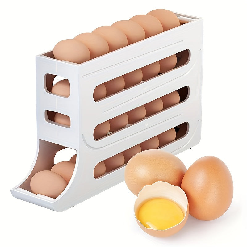 ABS Material Egg Organizer,Automatic Egg Roller Egg Rack Organizer for Refrigerator