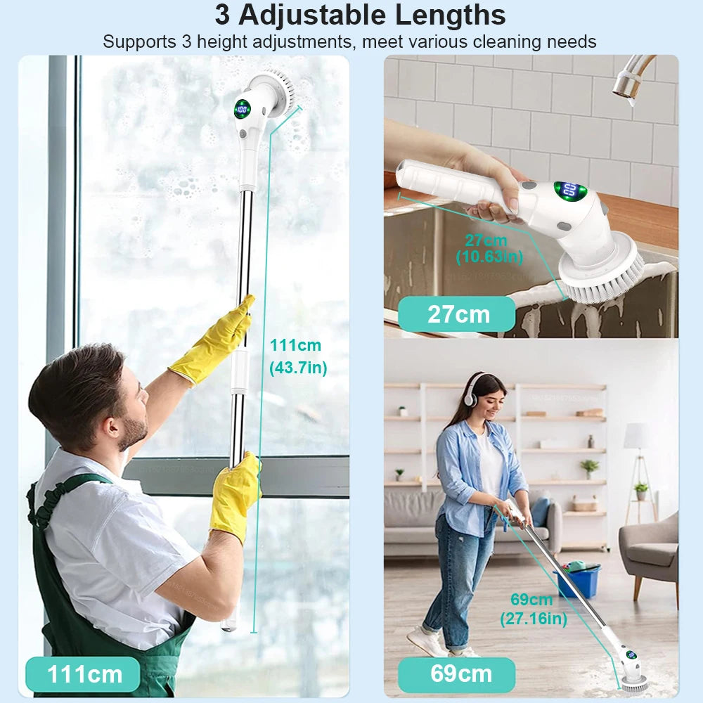 Home Cordless Cleaning Brush 8 in 1 Multi-function Electric Cleaning Brush Rotatable Cleaning Brush