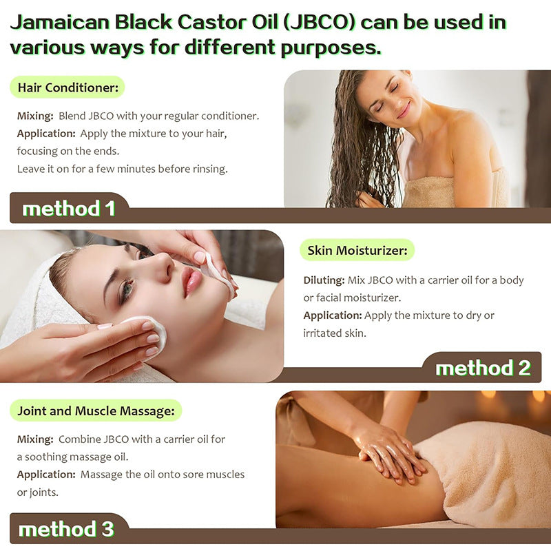 Hypoallergenic Jamaican Black Castor Oil Hair Growth Hydrating Hair & Skin Care Unisex Unscented