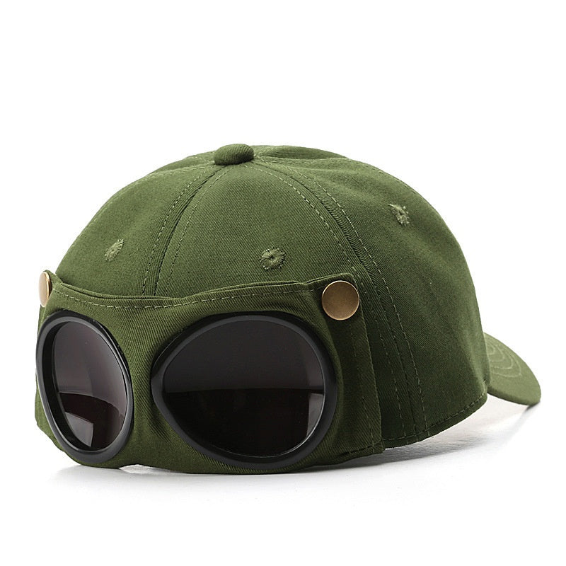 JesseJessie Aviator Hat Sunglasses Baseball Cap Glasses Peaked Cap Hip Hop Mask