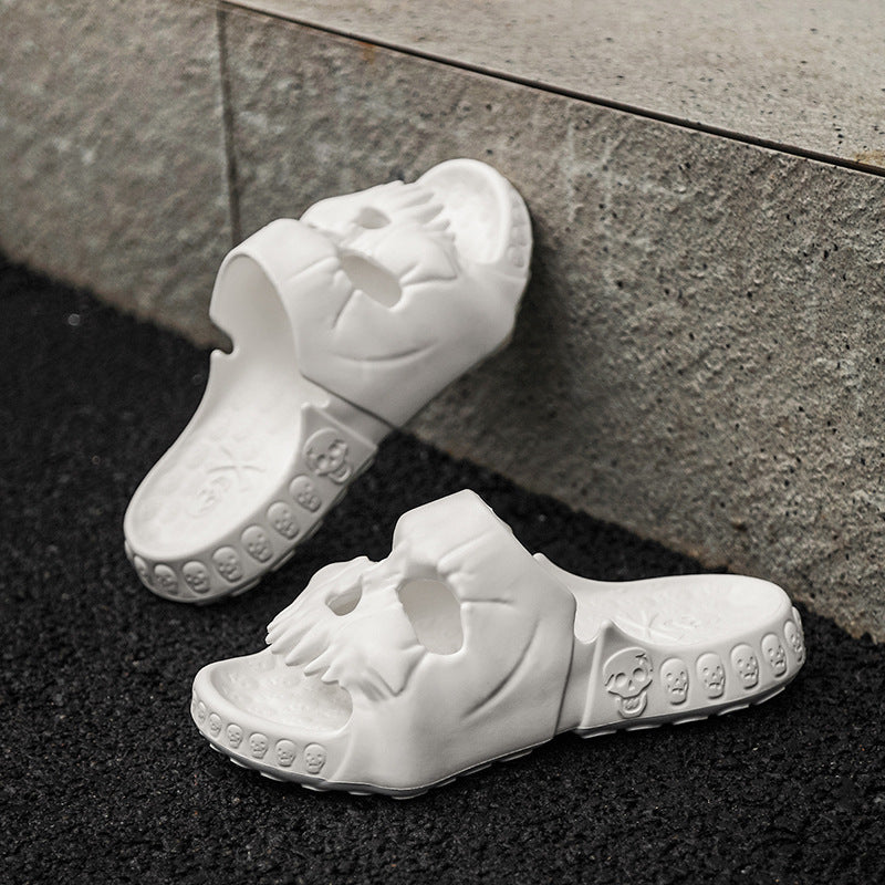 Skull Slides Casual Non Slip Slippers Open Toe Shoes For Indoor Outdoor Beach Shower for men and women