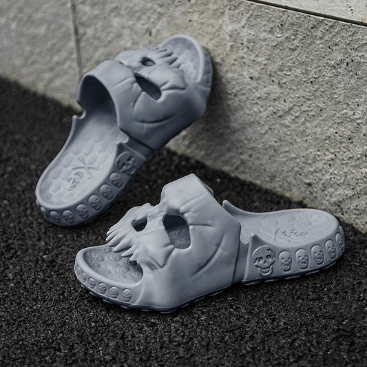 Skull Slides Casual Non Slip Slippers Open Toe Shoes For Indoor Outdoor Beach Shower for men and women