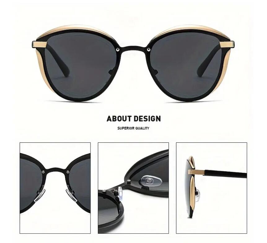 Polarized Cat Eye Sunglasses For Women Mirrored Fashion Metal Frame Sun Shades For Driving Beach Travel best gifts for Mother's Day