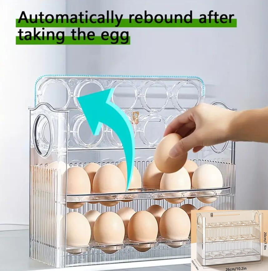 ABS Material Egg Organizer,Automatic Egg Roller Egg Rack Organizer for Refrigerator