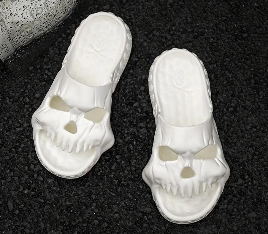 Skull Slides Casual Non Slip Slippers Open Toe Shoes For Indoor Outdoor Beach Shower for men and women