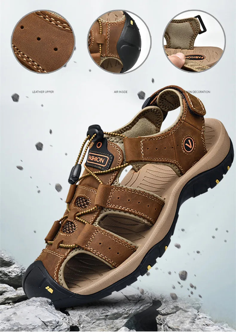 Mens Casual Shoes Summer Men Sandals Outdoor Men Leather Sandals