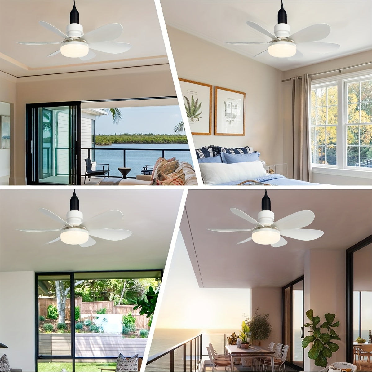 Fan With Light Socket Fan Light Screw Ceiling Fans With Remote E26/E27 Easy Install Ceiling Fan