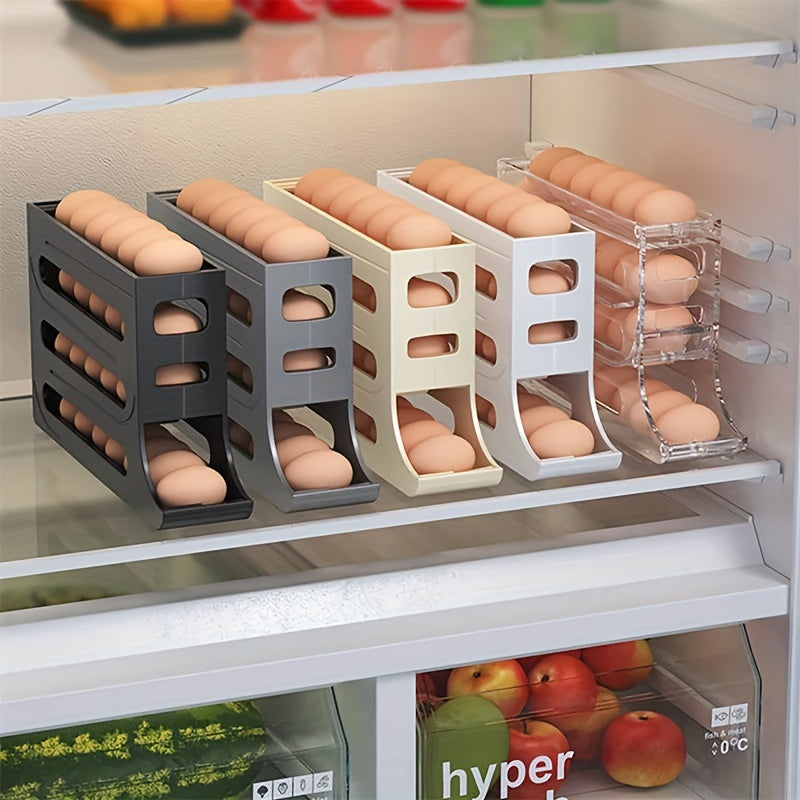 ABS Material Egg Organizer,Automatic Egg Roller Egg Rack Organizer for Refrigerator