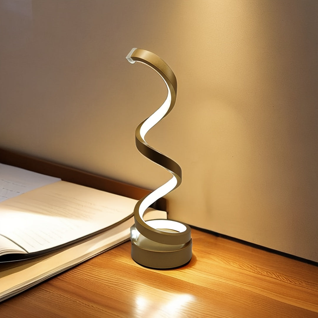 Spiral Table Lamp Bedside Lamp 12W 3 Color Desk Light Home Decor