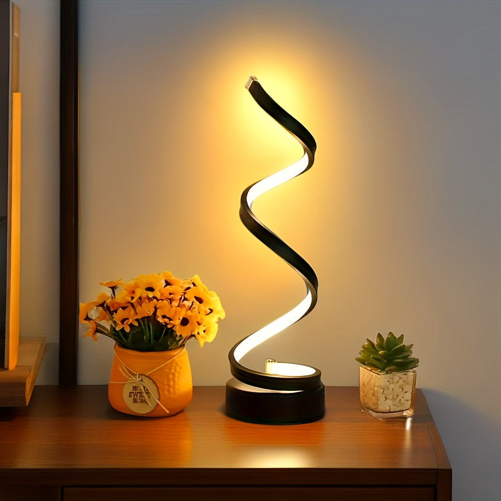 Spiral Table Lamp Bedside Lamp 12W 3 Color Desk Light Home Decor