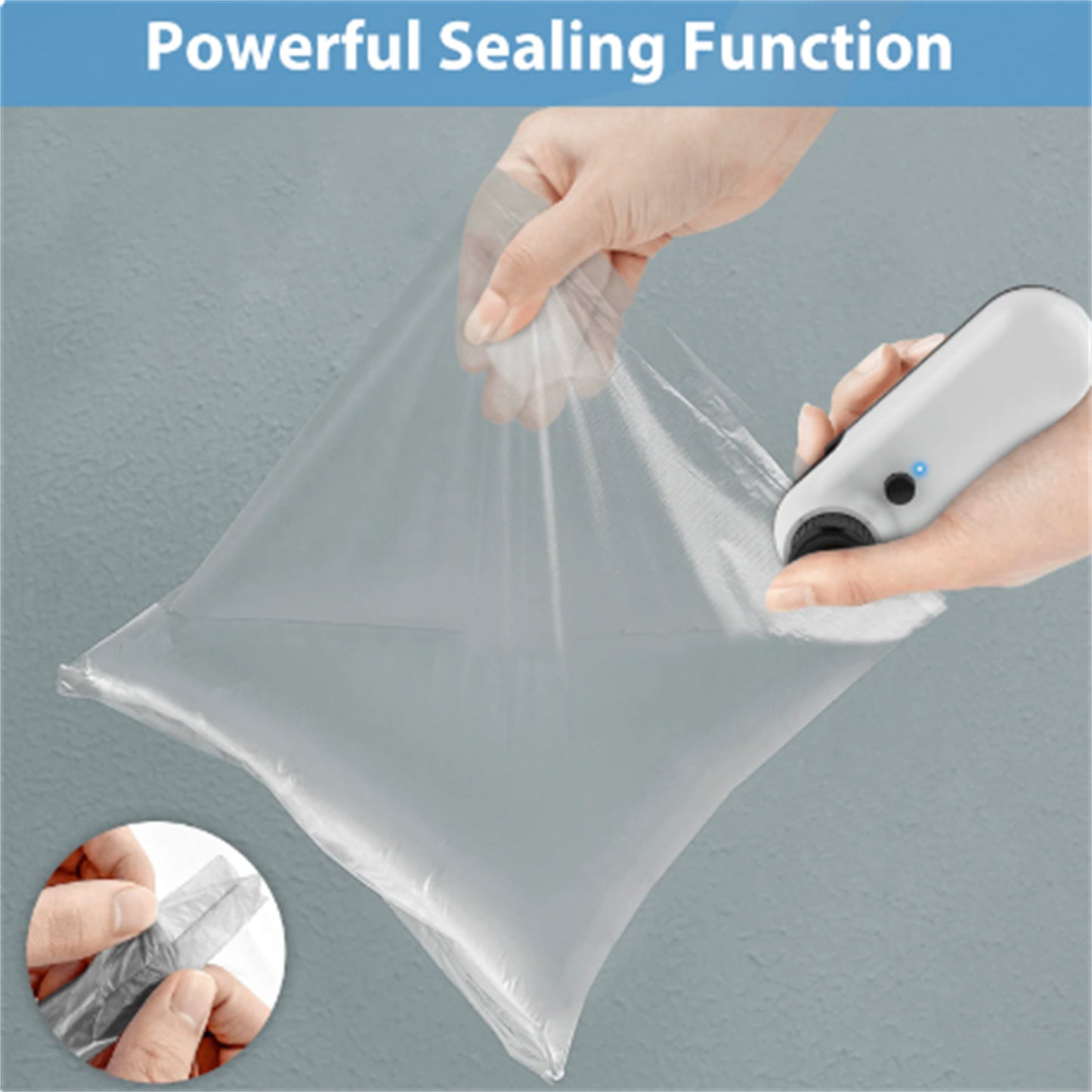 Rechargeable Heated Vacuum Sealer USB Rechargeable Mini Bag Sealer 2 in 1 Bag